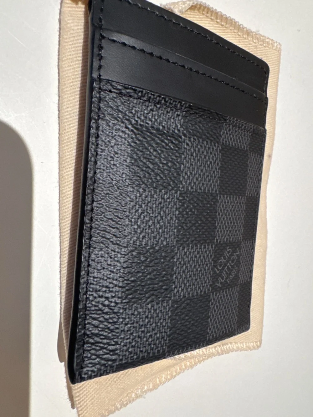 Louis Vuitton Damier Graphite Black/Gray Money Clip Credit Card Holder